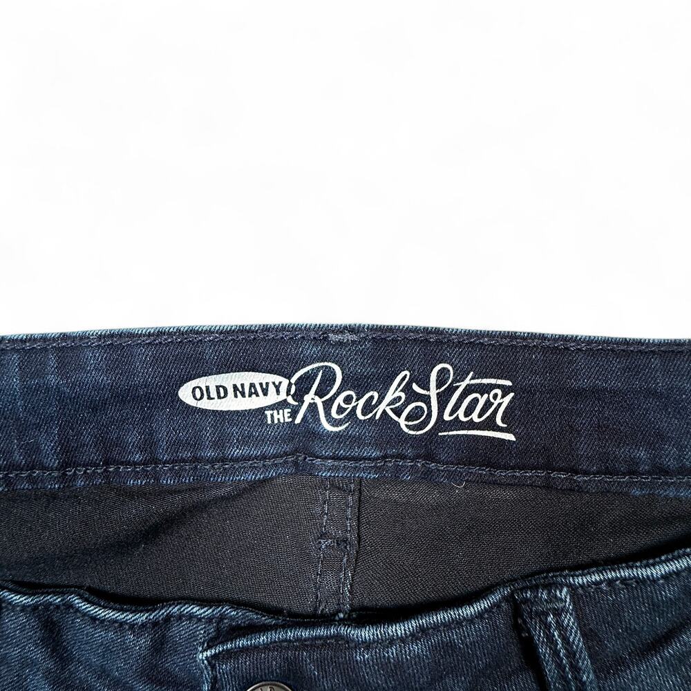 Old Navy Rockstar Tuxedo Stripe Skinny Jeans Indigo Rinse Women's 12 - Picture 5 of 6